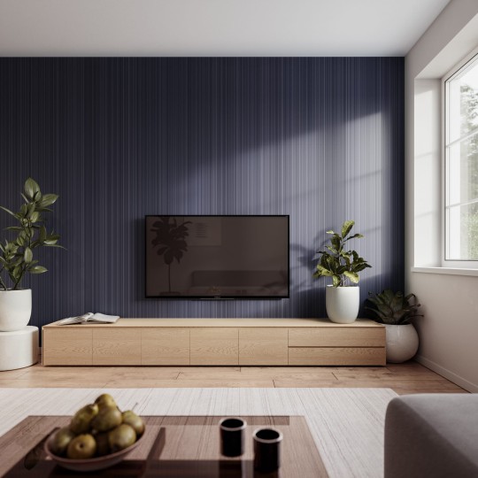 VINYLPEX W11.371 Hugo - tapeta obiektowa w cienkie prążki granatowa