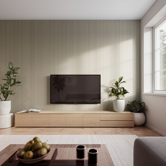 VINYLPEX W11.379 Hugo - tapeta obiektowa w cienkie prążki piaskowa