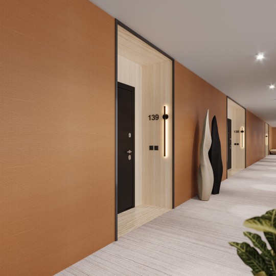 VINYLPEX W58.66 Kris - tapeta obiektowa imitująca płótno pomarańczowa