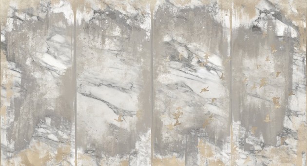 Muance MU13007 Edition 3 Amber Allora - mural z motywem postarzanej ściany i ptaków