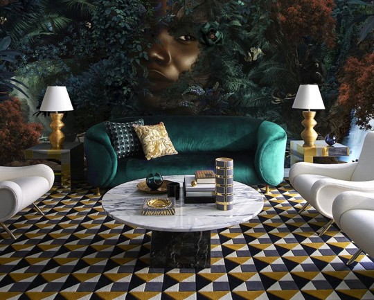 Muance MU13011 Edition 3 Amber Ubuntu Forest - tropikalny mural z motywem kobiecej twarzy