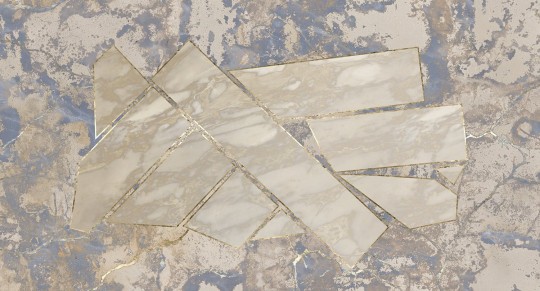 Muance MU13017 Edition 3 Amber Abacus - geometryczny mural z motywem marmuru