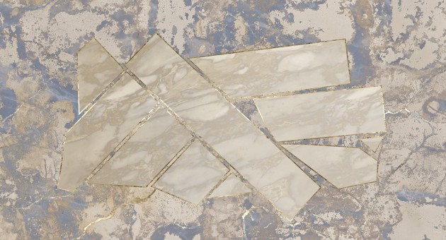 Muance MU13017 Edition 3 Amber Abacus - geometryczny mural z motywem marmuru