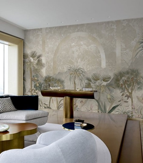 Muance MU13024 Edition 3 Amber Little Victoria - geometryczna mural z motywem dżungli