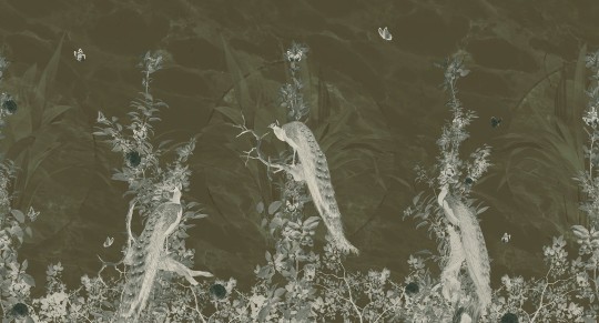 Muance MU13042 Edition 3 Amber Peacock Forest - mural z motywem lasu i pawi