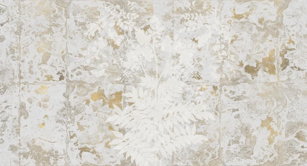 Muance MU13037 Edition 3 Amber Panina Gold - tropikalny mural z motywem liści