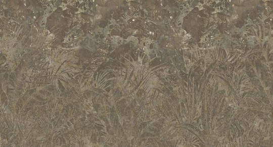 Muance MU13070 Edition 3 Amber Fossilized - geometryczny mural z motywem liści