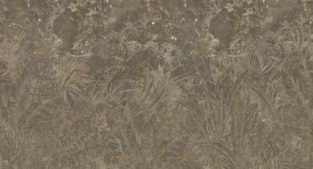 Muance MU13070 Edition 3 Amber Fossilized - geometryczny mural z motywem liści