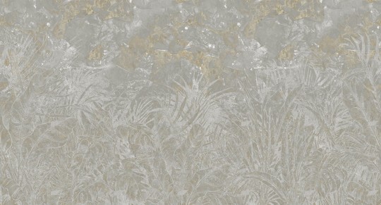 Muance MU13071 Edition 3 Amber Fossilized - geometryczny mural z motywem liści