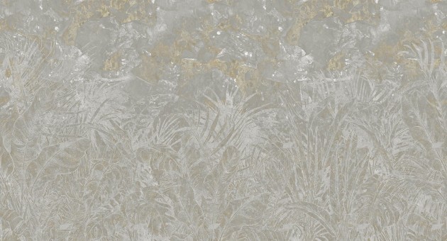 Muance MU13071 Edition 3 Amber Fossilized - geometryczny mural z motywem liści