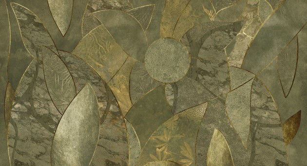 Muance MU13084 Edition 3 Amber Harmony - geometryczny mural z motywem marmuru