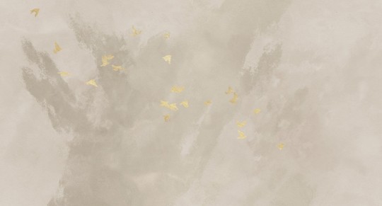 Muance MU13049 Edition 3 Amber Cherry Flight - mural z motywem postarzanej ściany i ptaków