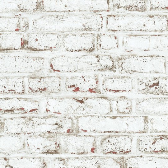 Lutece 51170100-EN Les Aventures Brique Blanches - tapeta z motywem cegły i graffiti