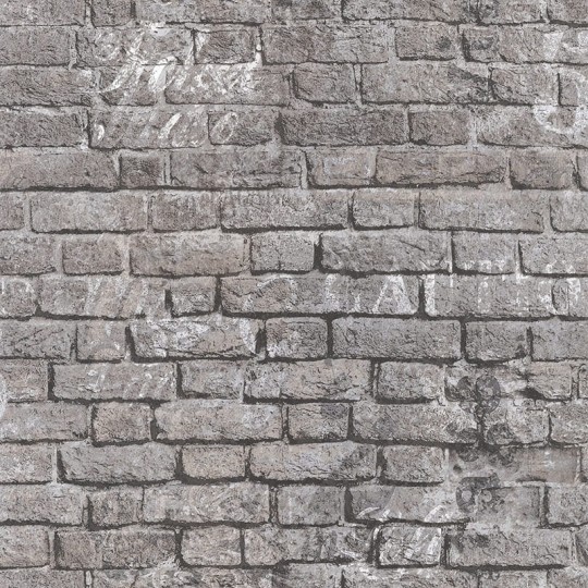 Lutece 11201609-EN Les Aventures Brique Tag Gris - tapeta z motywem cegły i graffiti