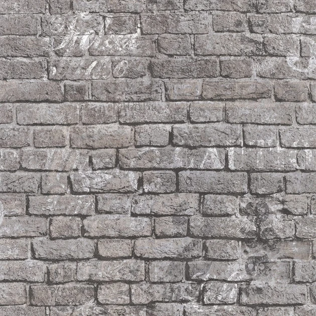 Lutece 11201609-EN Les Aventures Brique Tag Gris - tapeta z motywem cegły i graffiti