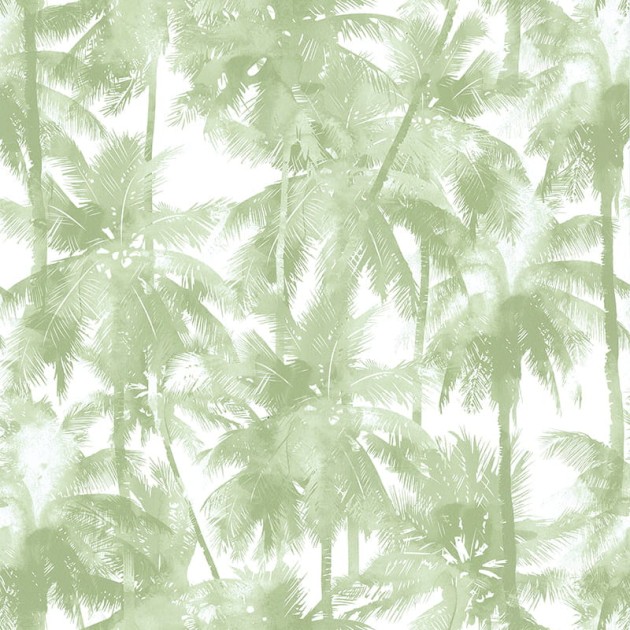 Lutece 11201404-EN Les Aventures Palmier De Californie Vert - tropikalna tapeta z motywem palm