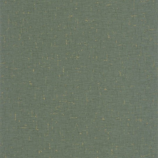 Caselio 103777248 Gaze Metal Vert Eucalyptus Or - zielona tapeta imitująca gazę bawełnianą z pozłacanymi elementami