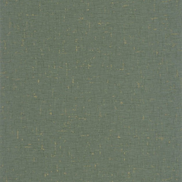 Caselio 103777248 Gaze Metal Vert Eucalyptus Or - zielona tapeta imitująca gazę bawełnianą z pozłacanymi elementami