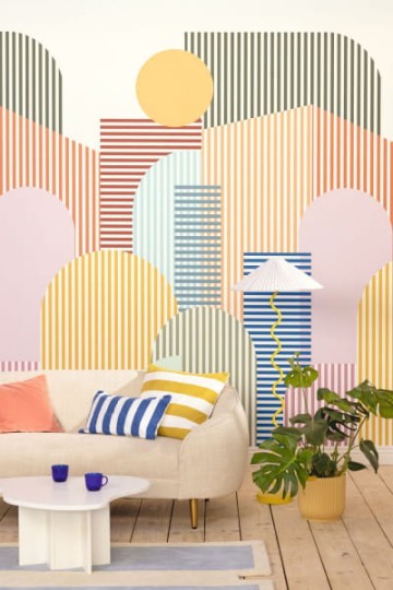 Caselio 104053678 Basics Parallele - mural w kolorowe paski