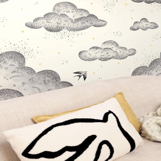 Caselio 104190989 Moonlight 2 Celeste - mural z chmurami