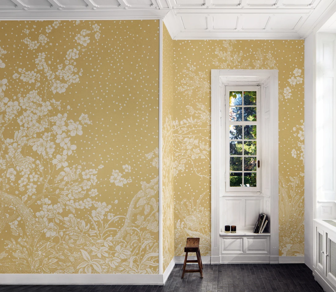 London Art KMN02 A Kimono Hiyoku - mural z roślinnym wzorem
