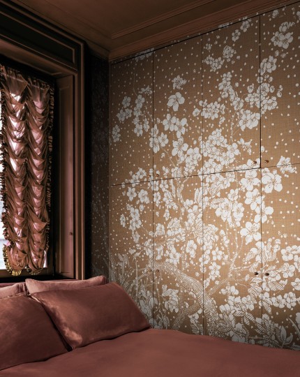 London Art KMN02 B Kimono Hiyoku - mural z roślinnym wzorem