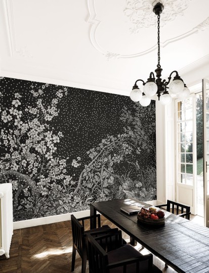 London Art KMN02 C Kimono Hiyoku - mural z roślinnym wzorem