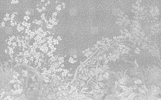 London Art KMN02 D Kimono Hiyoku - mural z roślinnym wzorem