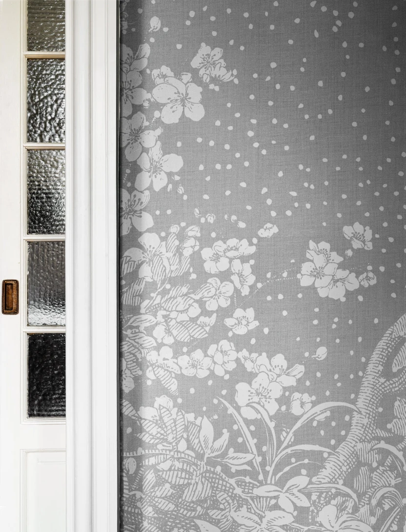 London Art KMN02 D Kimono Hiyoku - mural z roślinnym wzorem