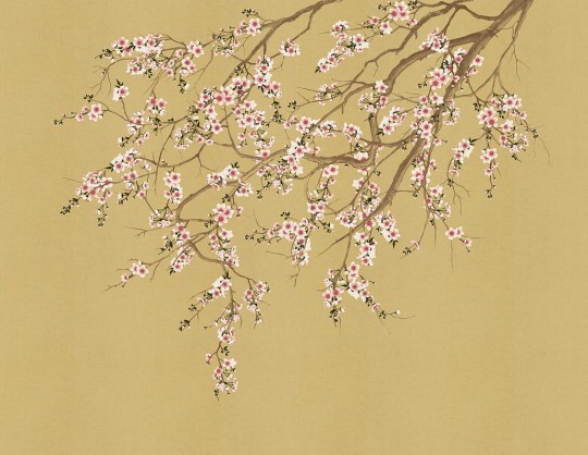 London Art KMN05 A Kimono Haori - mural w kwitnącą wiśnię
