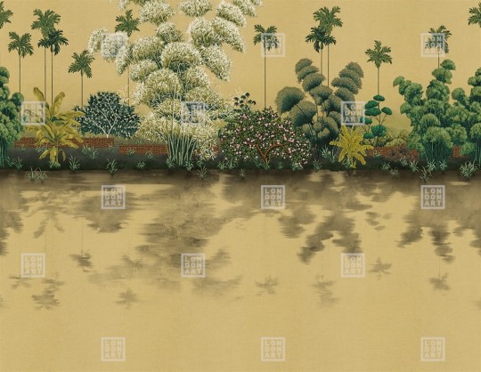 London Art KMNO06 A Kimono Homongi - mural z ogrodem japońskim