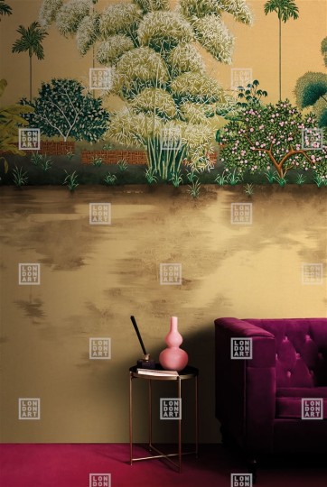 London Art KMNO06 A Kimono Homongi - mural z ogrodem japońskim