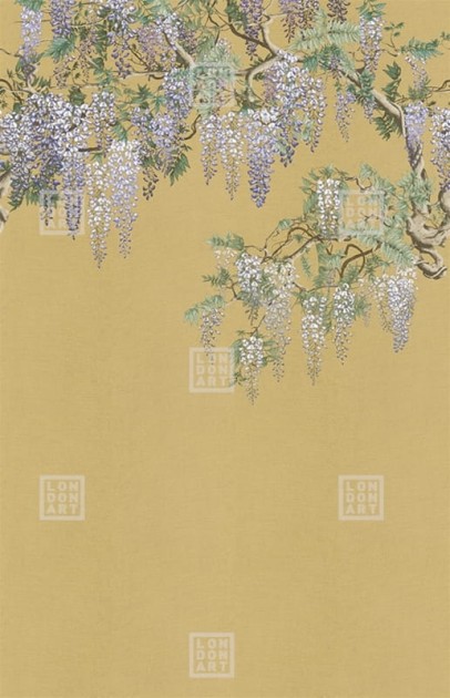 London Art KMN07 A Kimono Iromuji - mural z wisterią