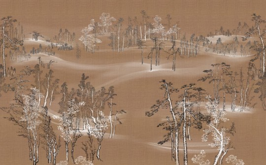 London Art KMN08 B Kimono Samue - mural leśny