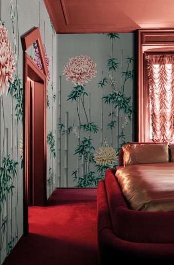 London Art KMN10 D Kimono Fuki - mural z pędami bambusa