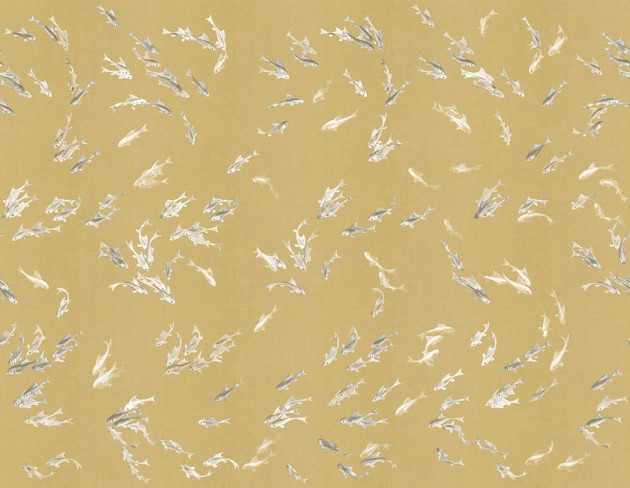 London Art KMN11 A Kimono Hakma - mural w ryby
