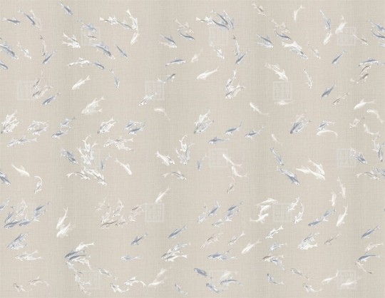 London Art KMN11 E Kimono Hakma - mural w ryby