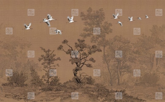 London Art KMN13 B Kimono Obi - mural leśny