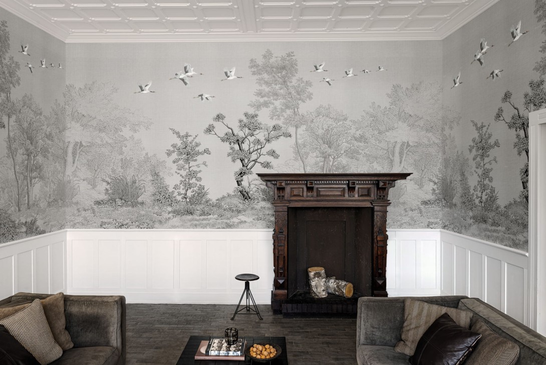 London Art KMN13 D Kimono Obi - mural leśny