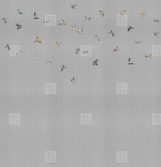 London Art KMN16 D Kimono Yuki - mural w ptaki