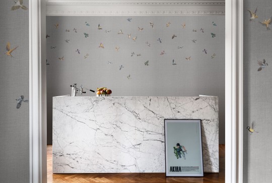 London Art KMN16 D Kimono Yuki - mural w ptaki