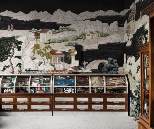 London Art KMN17 C Kimono Okobo - mural z japońską wioską