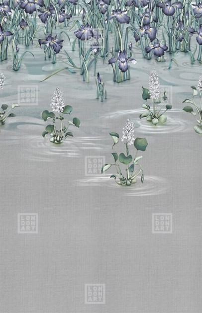 London Art KMN19 D Kimono Hikizuri - mural ze stawem