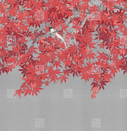 London Art KMN20 D Kimono Tsukesage - mural z klonem japońskim