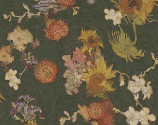 BN Walls 5028492 Van Gogh III - ciemnozielona tapeta w kwiaty