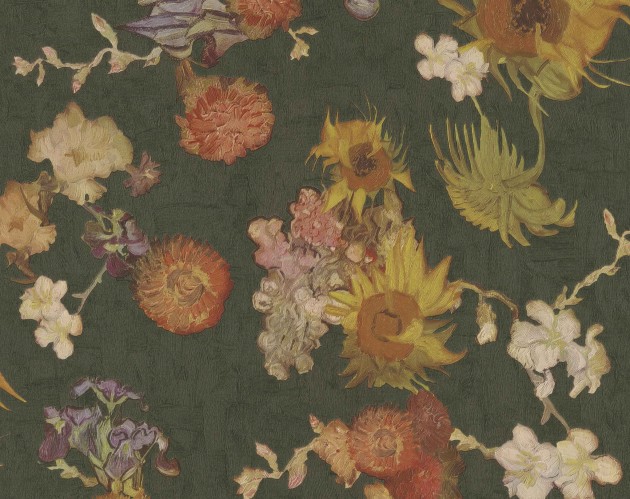 BN Walls 5028492 Van Gogh III - ciemnozielona tapeta w kwiaty