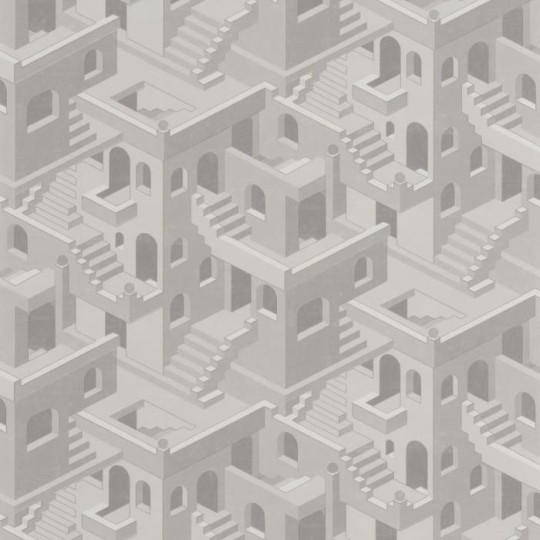 Casadeco 85110464 Utopia Illusion Blanc Gris - tapeta z architektonicznym motywem