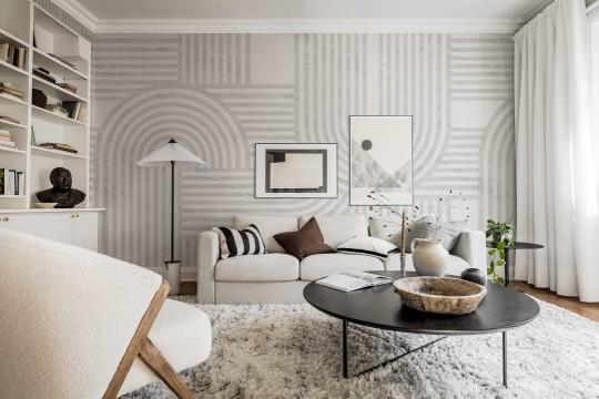 Rebel Walls R18625 Simplicity Twine Grey - mural geometryczny