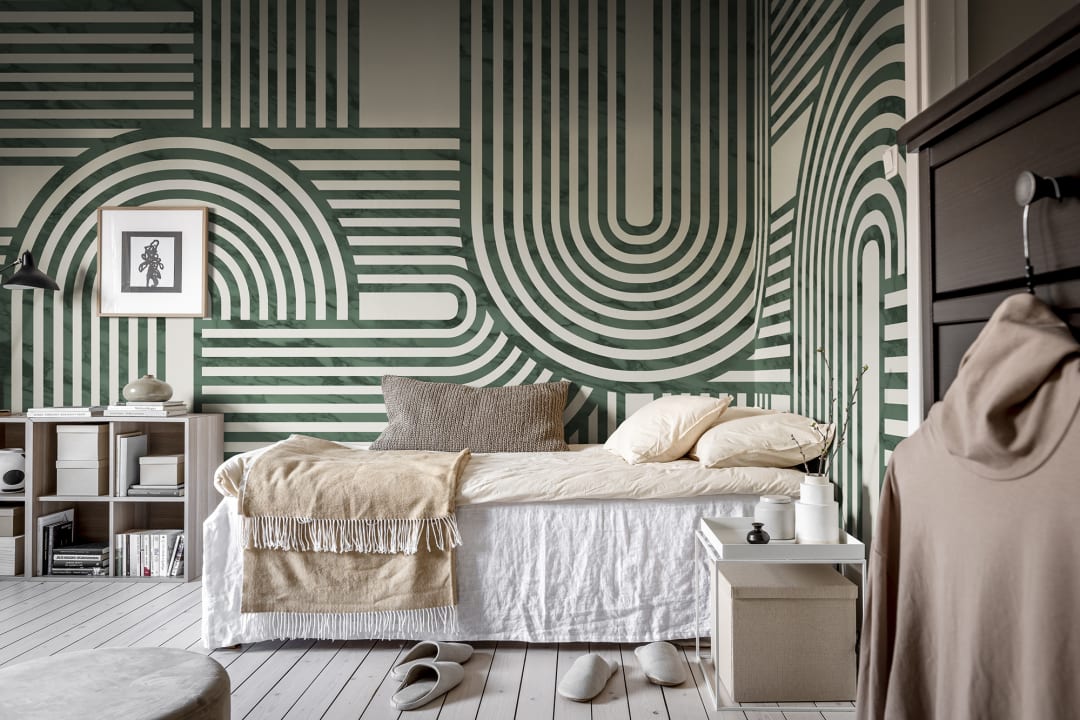 Rebel Walls R18623 Simplicity Twine Moss - mural geometryczny