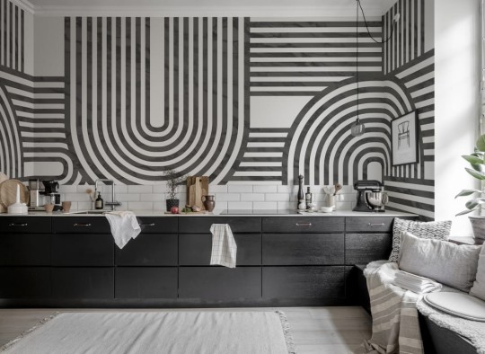 Rebel Walls R18624 Simplicity Twine Graphite - mural geometryczny